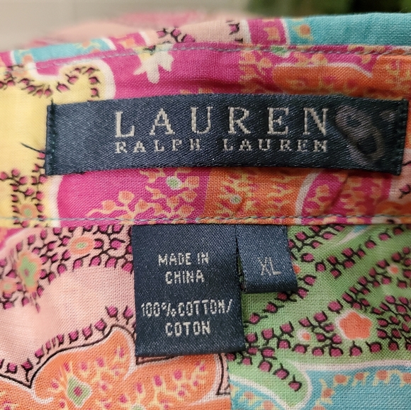 Lauren Ralph Lauren marble print top XL NWT - Picture 4 of 4